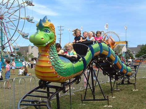 Sliding dragon mini roller coaster ride