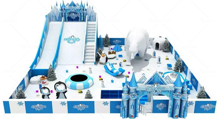 Snow themed indoor soft play equipment 